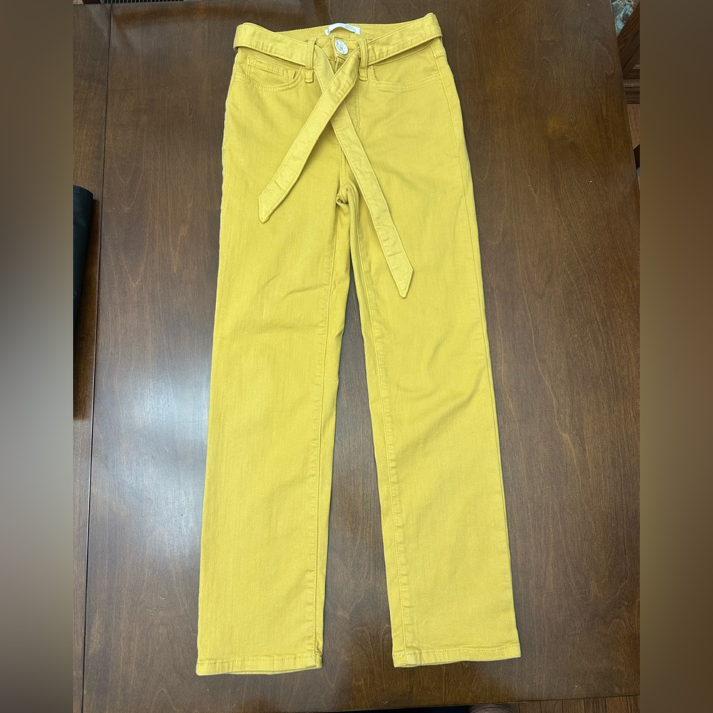 LC Lauren Conrad Mustard High Rise Slim Straight Jeans Size 2